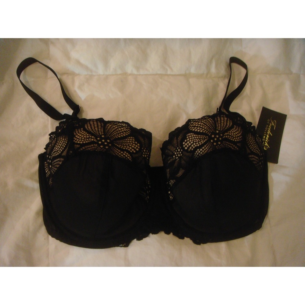 Fredericks of Hollywood black‎ flower Karoline underwire lightly padded 32F bra